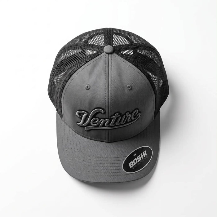 Venture grey and black mesh trucker cap