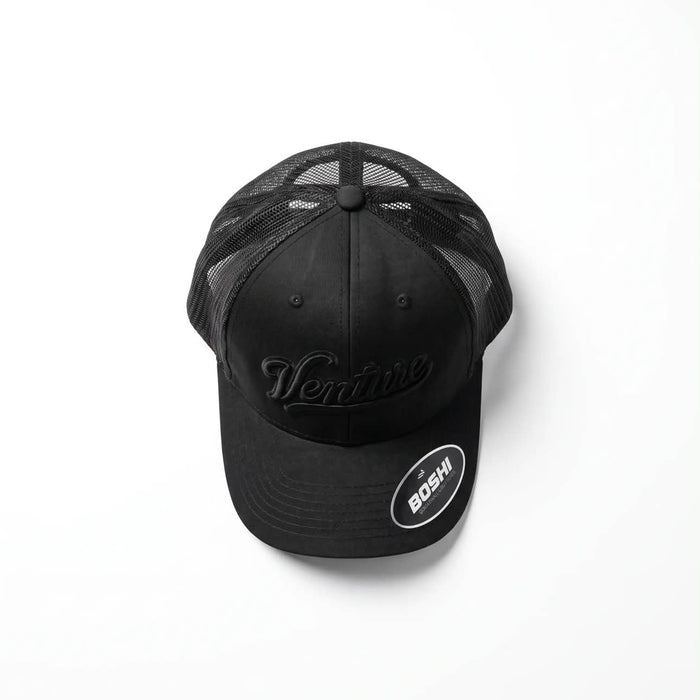 Venture all black mesh trucker cap